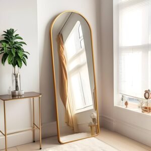 Hanging Mirror | Modern Full-Body Wall Mirror for Bedroom, Bathroom & Living Room (Glam Gold_Floor), 24×60